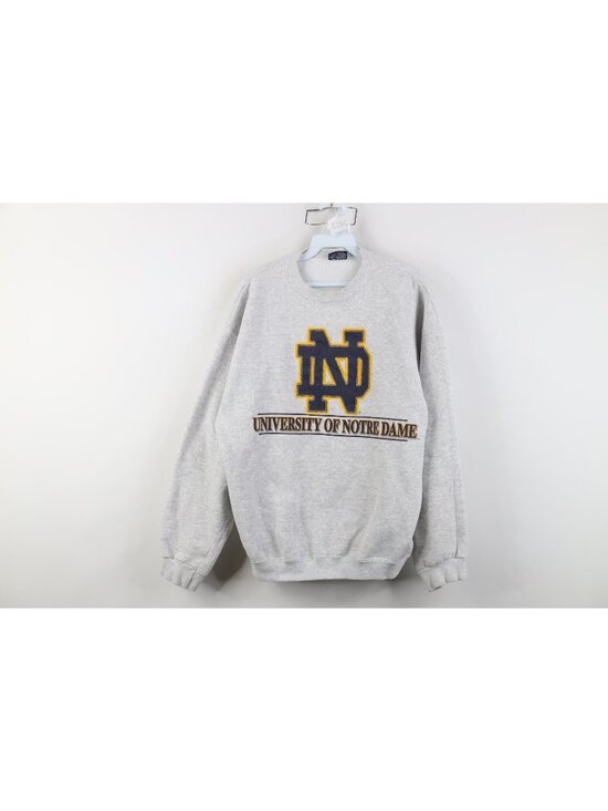 Vintage Other - Vintage 90s Mens Large University of Notre Dame Crewneck Sweatshirt Gray USA